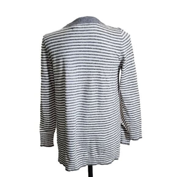 Anthropologie Sweater Tunic Long Sleeve Gray and White Striped Women's XS - Picture 6 of 6